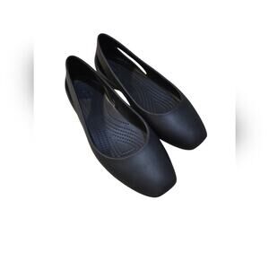 Crocs Sloane Cutouts Ballet Flats Black Womens 10